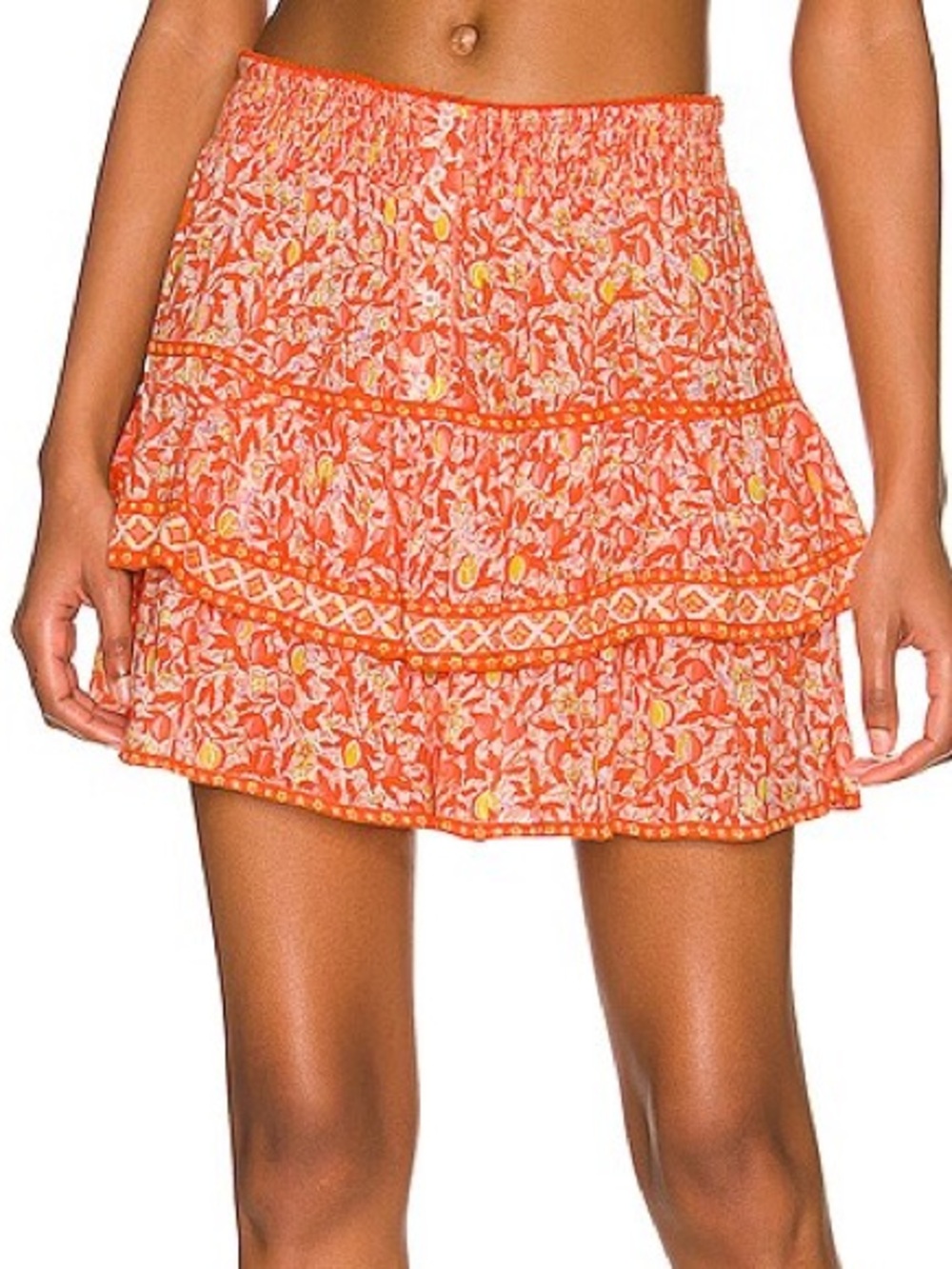 Poupette St Barth Camila Skirt in Orange Lemon size XS boho fairy summer revolve